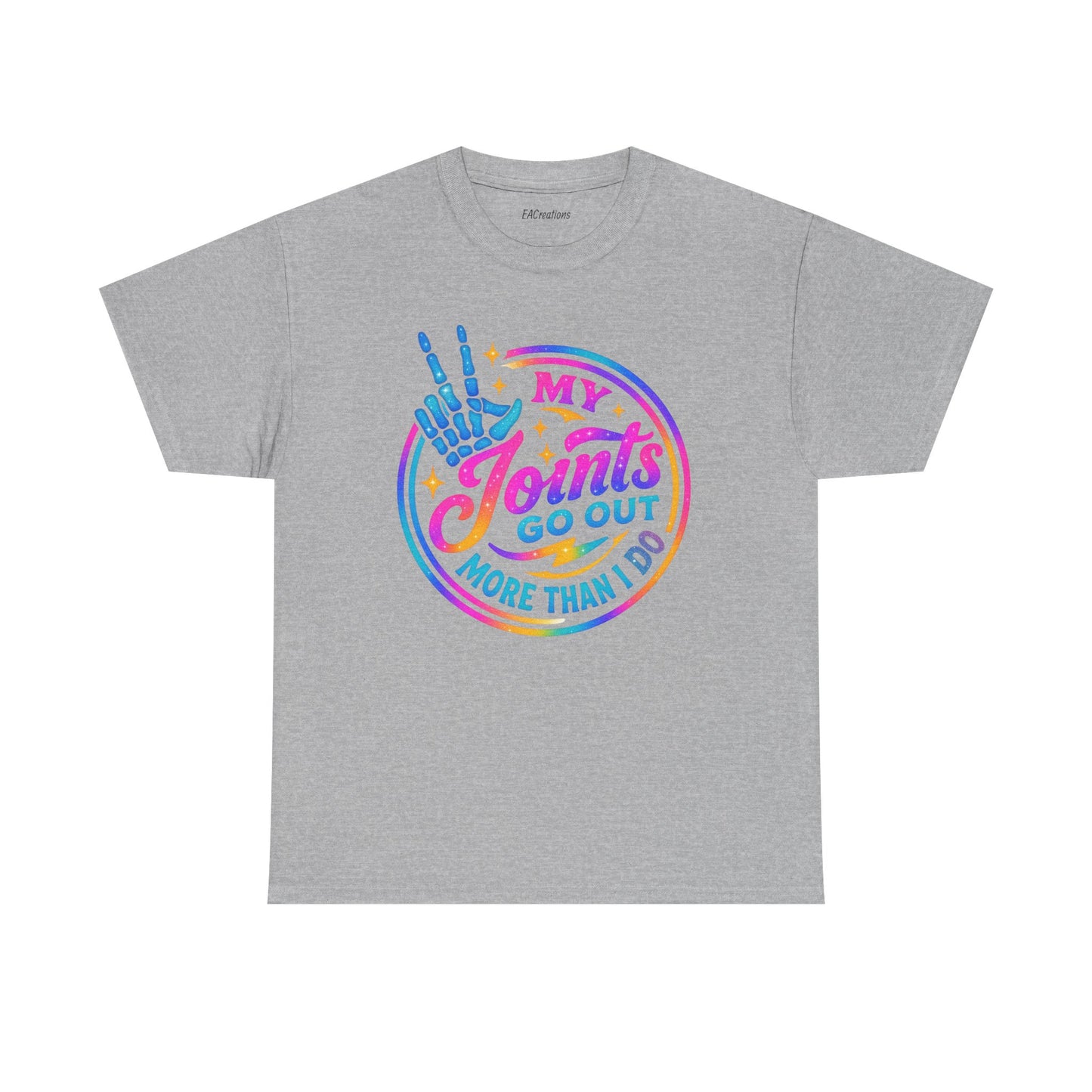 My Joints Go Out Unisex Heavy Cotton Tee, Humor Tee, Gift for Joint Pain Relief, Funny Tee for Seniors, Relaxed Fit, Wellness Gift