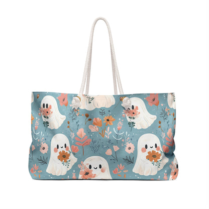 Flower Ghosts Weekender Bag | Cute Travel Tote, Overnight Bag, Beach Bag, Spacious Storage for Weekend Getaways, Perfect Gift