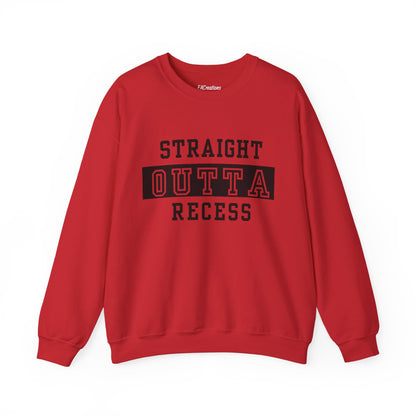 Unisex Sweatshirt - Straight Outta Recess, Comfy Crewneck, Perfect for Teachers, Students, Funny Gift Idea, Cozy Casual Wear, School Spirit