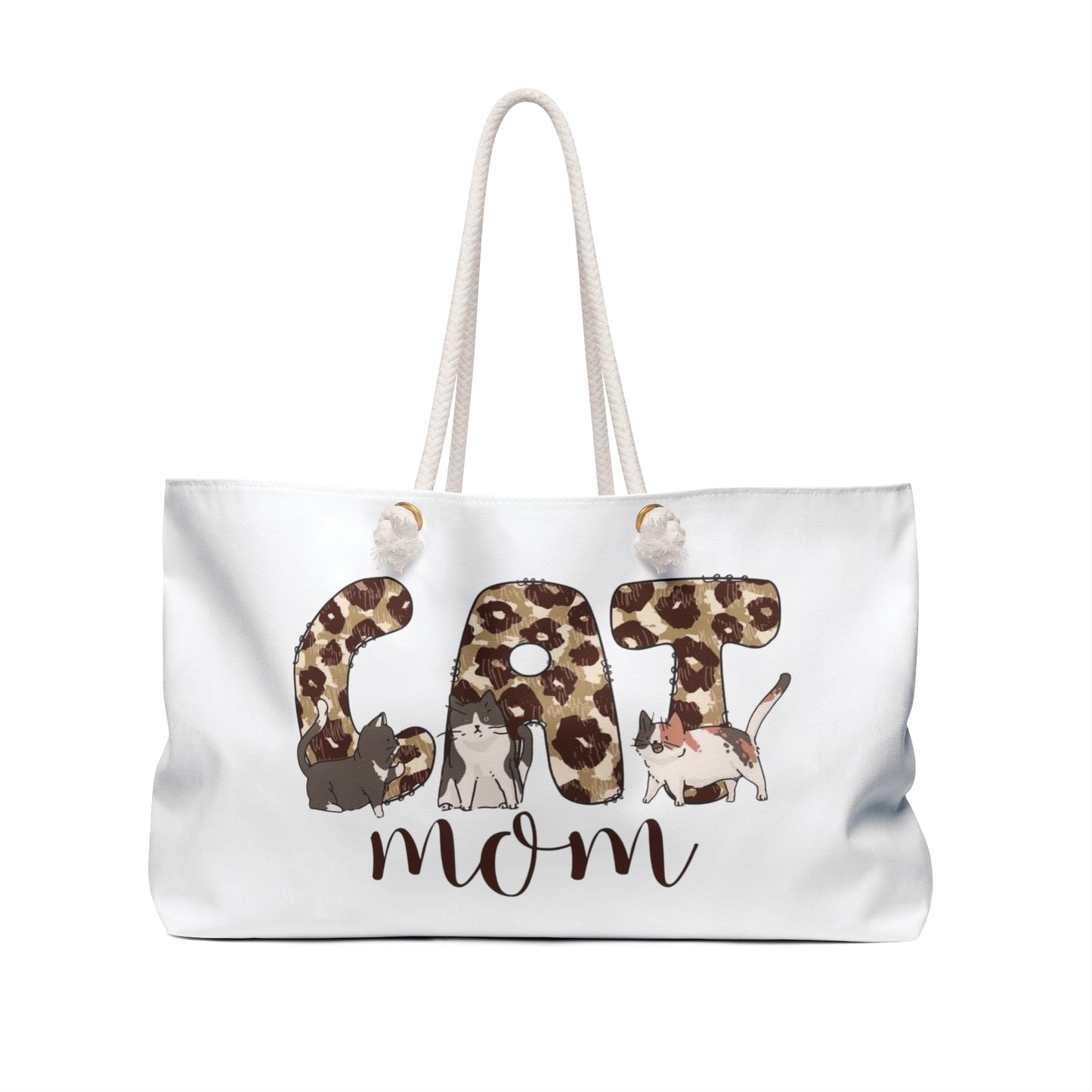 Stylish Cat Mom Weekender Bag - Perfect for Travel, Beach, Overnight Trips, Gifts, and Just for You!