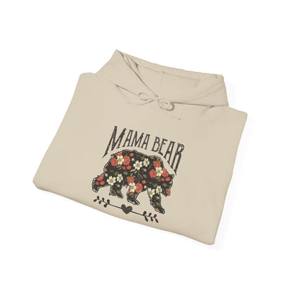 Floral Mama Bear Hoodie, Cozy Sweatshirt for Moms, Gift for Mother’s Day, Cute Casual Wear, Nature Themed Apparel