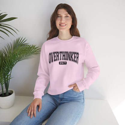 Oversized Overthinker Sweatshirt for Comfort Lovers, Casual Style, Great Gift for Thinkers, Cozy Crewneck for All Occasions