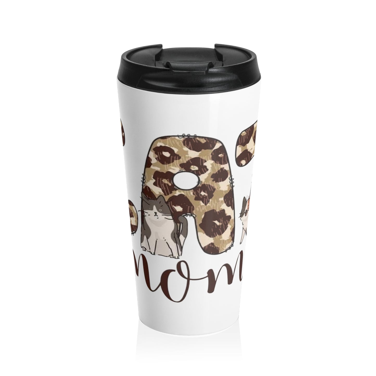 Leopard Print Cat Mom Travel Mug | Perfect Gift for Cat Lovers | Coffee, Tea, Travel Accessories, Mother's Day, Birthday