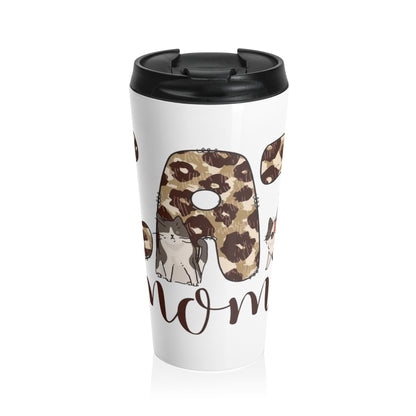 Leopard Print Cat Mom Travel Mug | Perfect Gift for Cat Lovers | Coffee, Tea, Travel Accessories, Mother's Day, Birthday