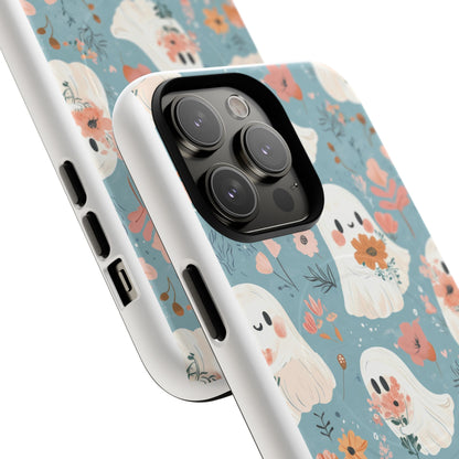 Cute Ghost Floral Magnetic Phone Case, Tough Phone Cover, Halloween Gift, Trendy Case for Kids, Unique Cell Phone Accessory