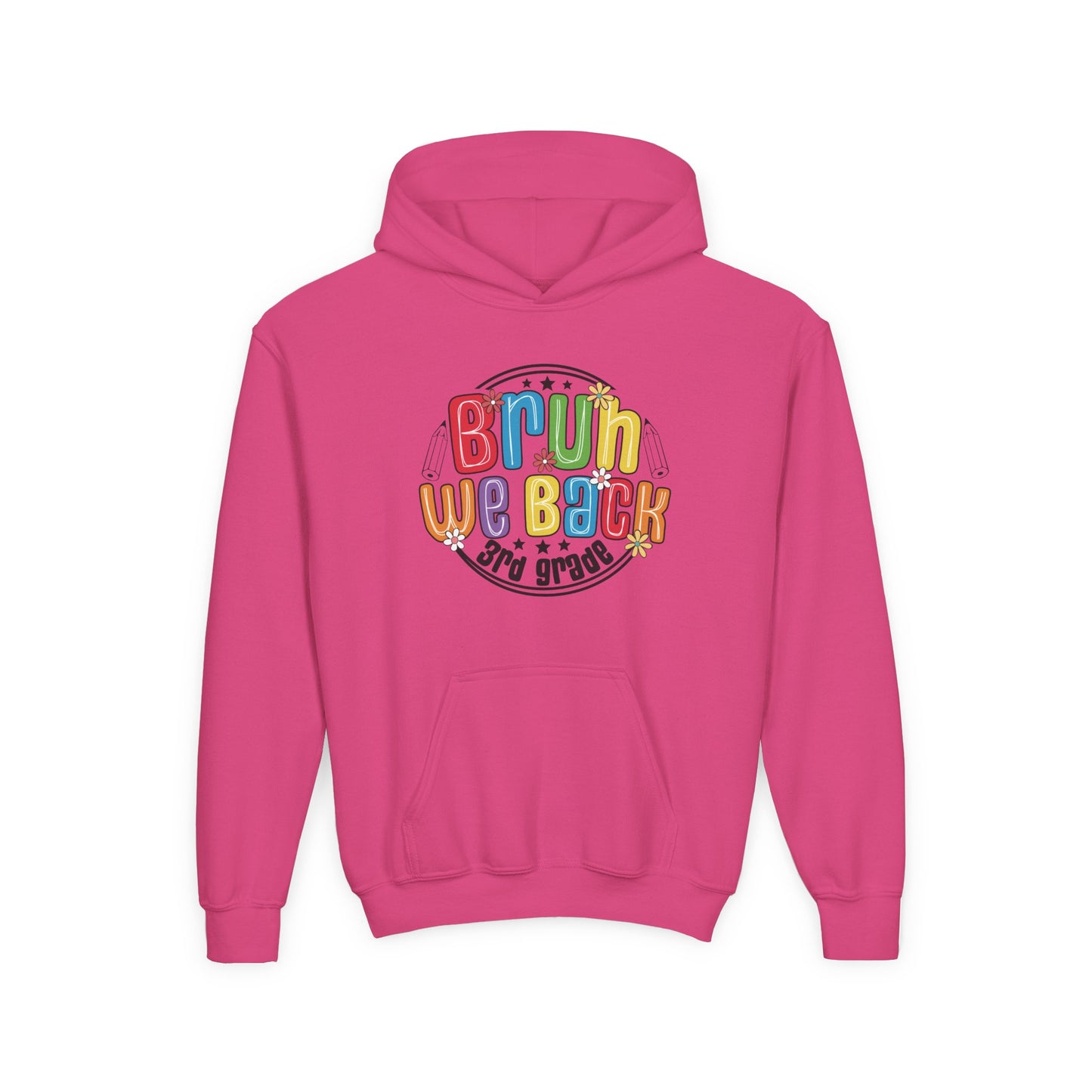 Colorful Youth Hoodie - 3rd Grade "Bruin We Back" Sweatshirt for Kids, Perfect for Back to School, Gift, Everyday Wear, Fun Style, [...]
