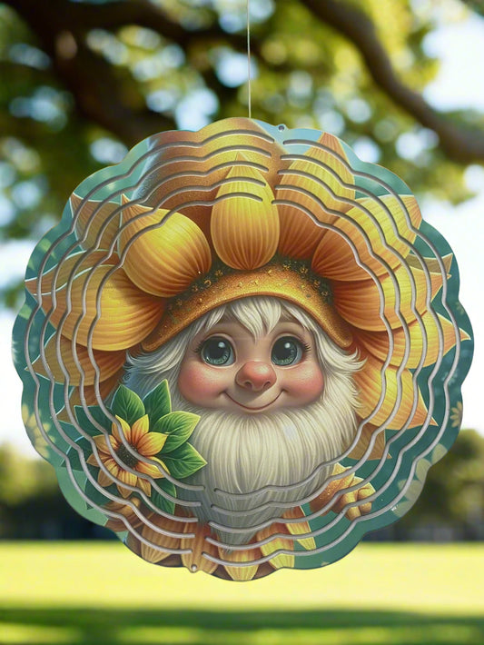 Sunflower Gnome 8" wind spinner