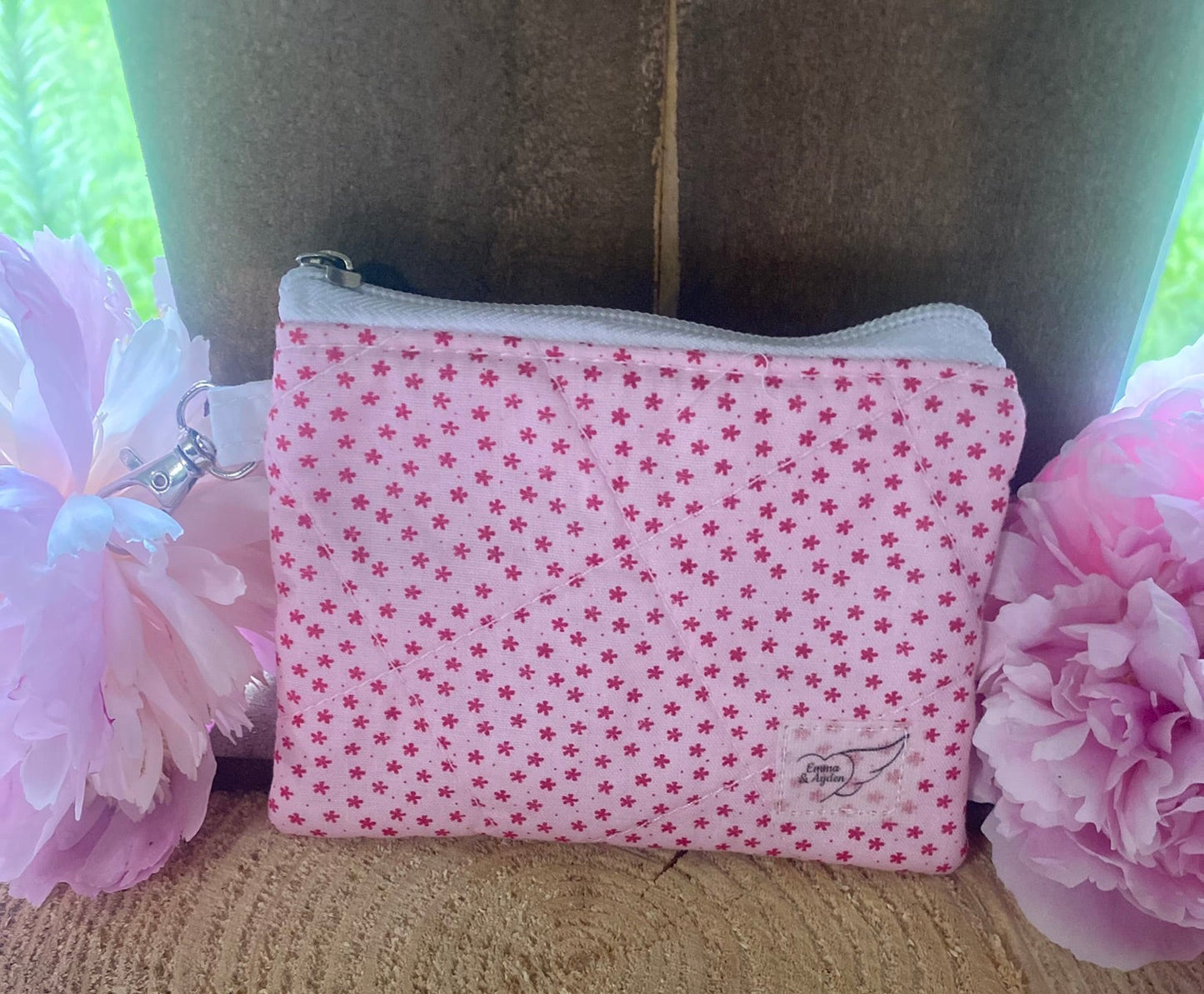 Pink & Red Keychain Wallet(Limited Edition fabric)