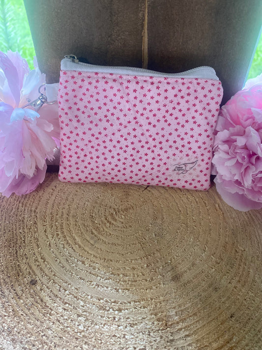 Pink & Red Keychain Wallet(Limited Edition fabric)