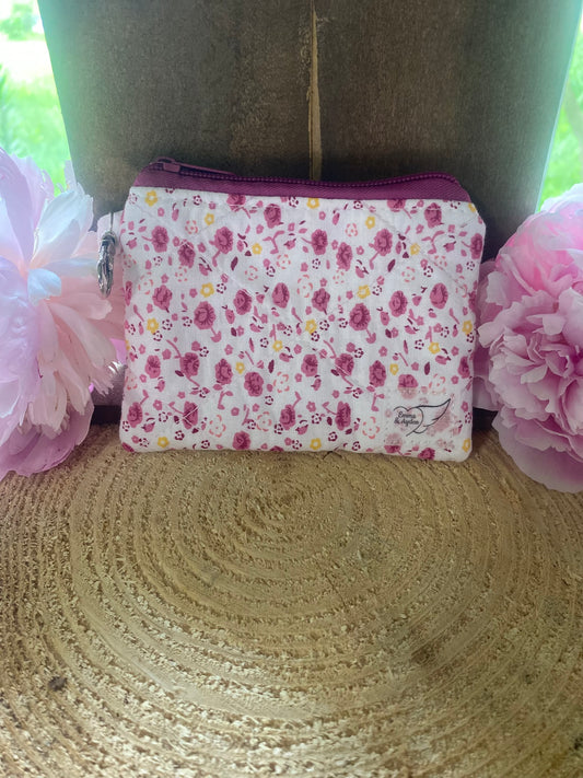 Tiny Purple flower Keychain wallet (Limited edition fabric)