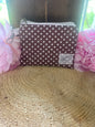 Brown & White Polka Dot Keychain wallet