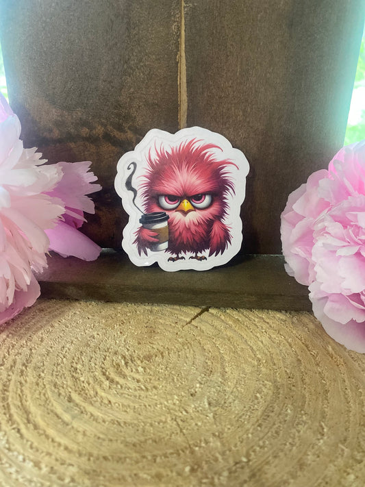 Pink Grumpies coffee sticker