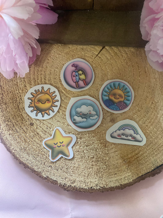 Sun and Cloud sticker set