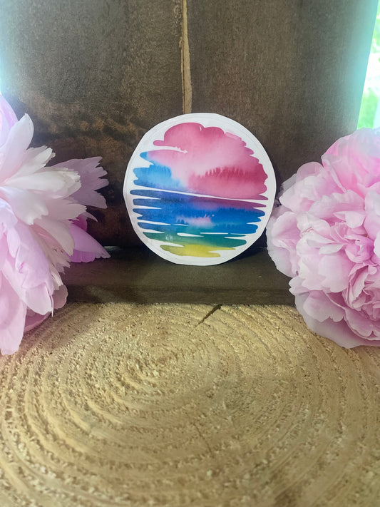 Sunset water color sticker