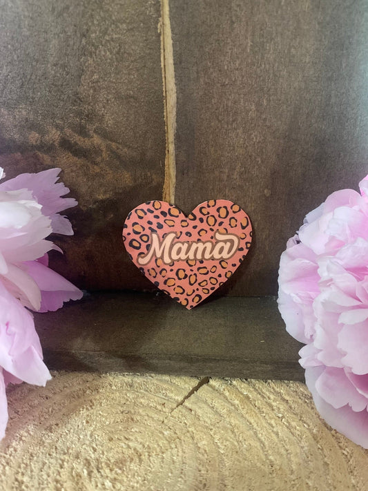 Heart shaped leopard sticker
