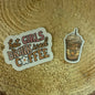 Hots girls drink Iced Coffee sticker set