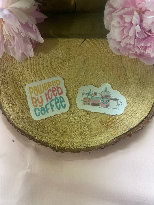 Powered by Iced Coffee sticker set
