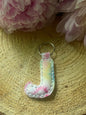 Letter J tie dye keychain