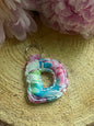 Letter D Tropical faux leather keychain