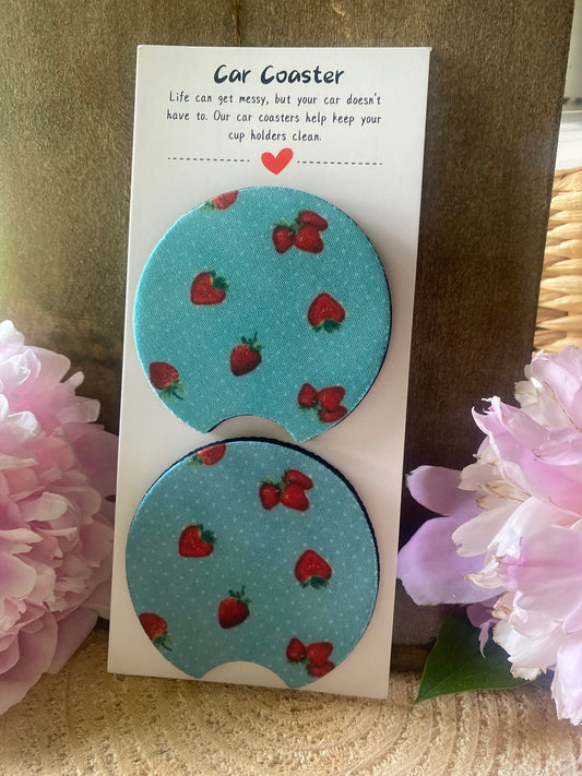 Strawberry Car Coaster set