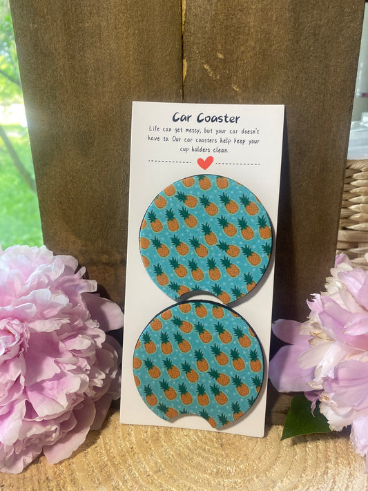 Pineapple Car Coaster set