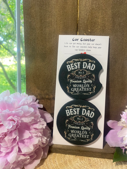 Best Dad Premium Quality Car Coaster set