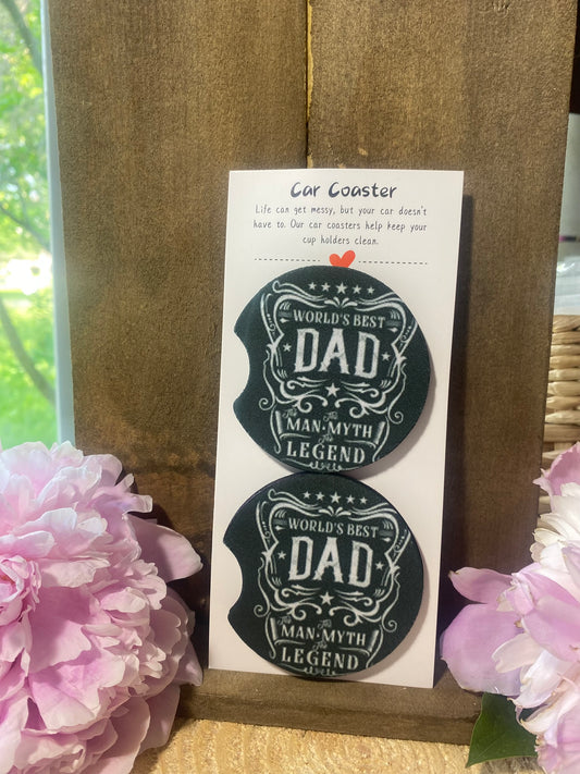 World's Best Dad Car Coaster set