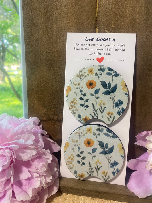 Wild Flower Car Coaster set