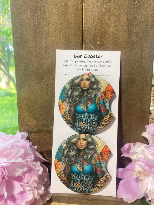 You are Pure Magic Car Coaster set