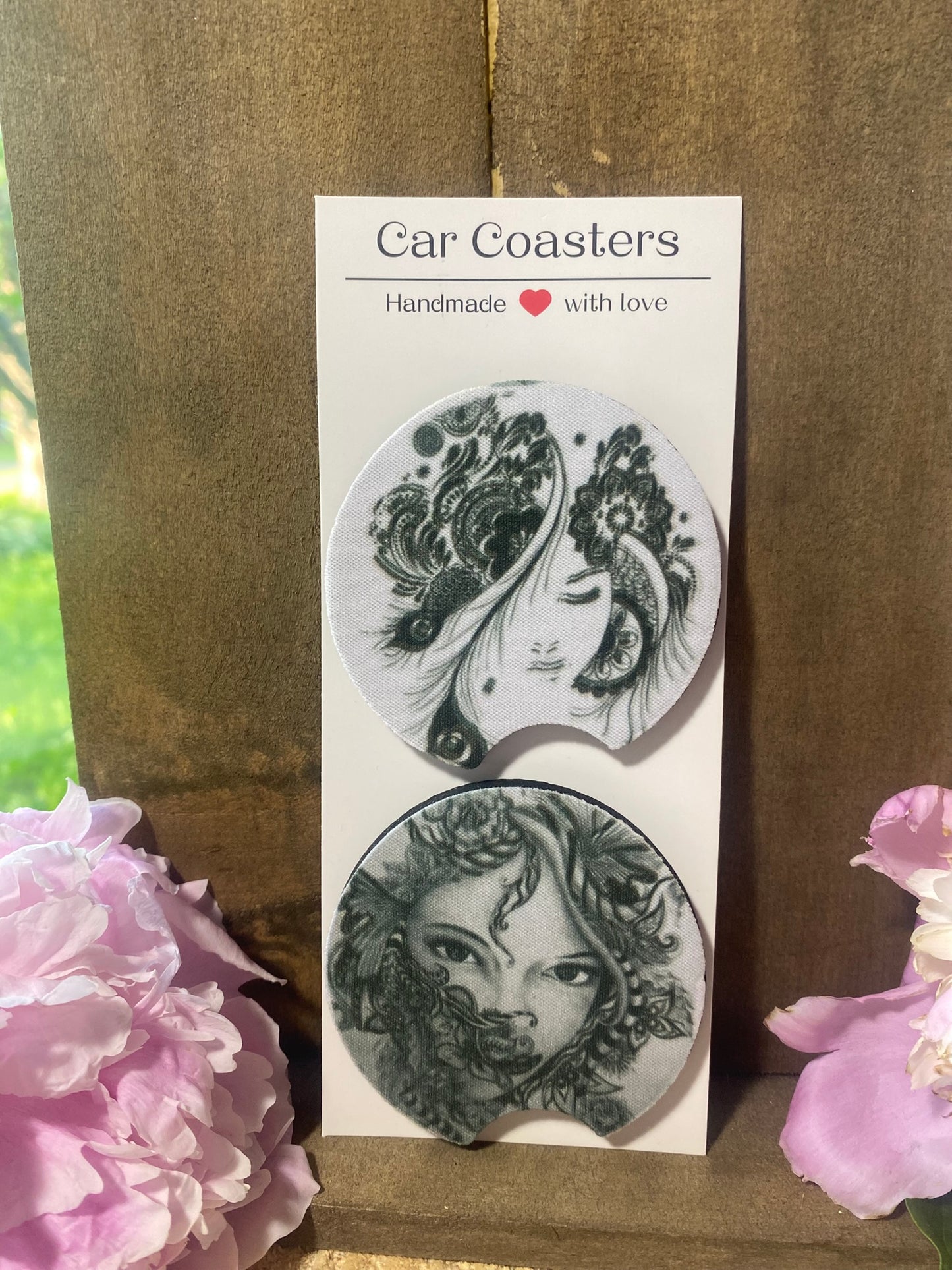 Artful Woman Car Coaster set