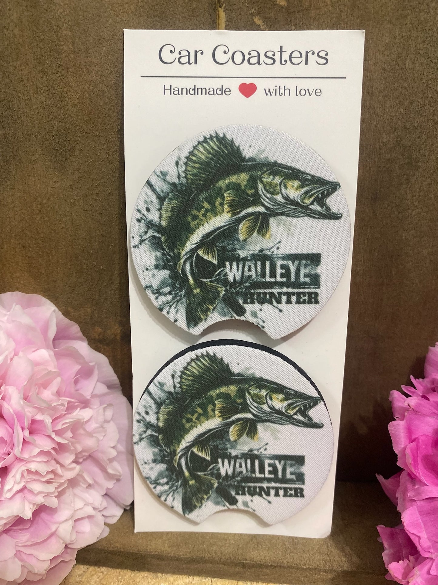 Walleye Hunter Car Coaster set