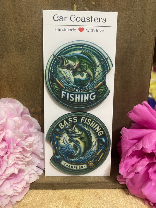 Bass Fishing Car Coaster set