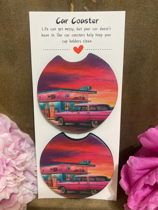 Classic Car and Diner Car Coaster set