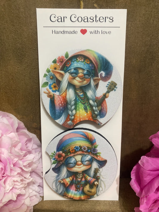 Hippie Chics Car Coaster set