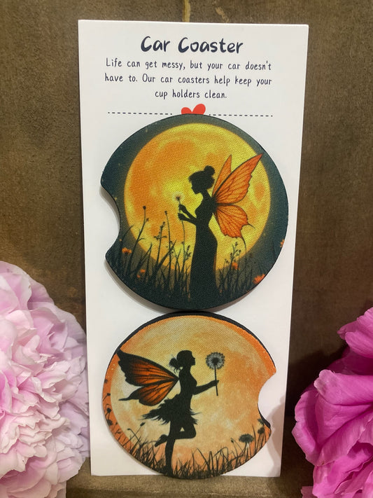 Fairy in the Moonlight Car Coaster set