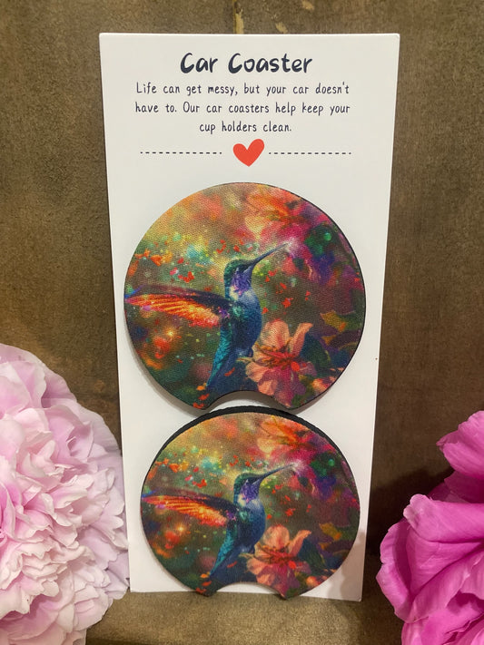 Hummingbird Car Coaster set