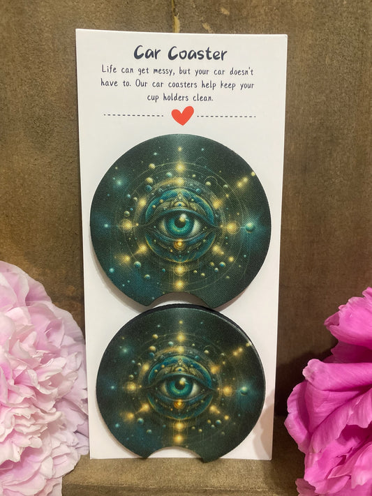 All Seeing Eye Car Coaster set