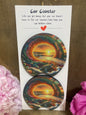 Sea Turtle Sunset Wave Car Coaster set