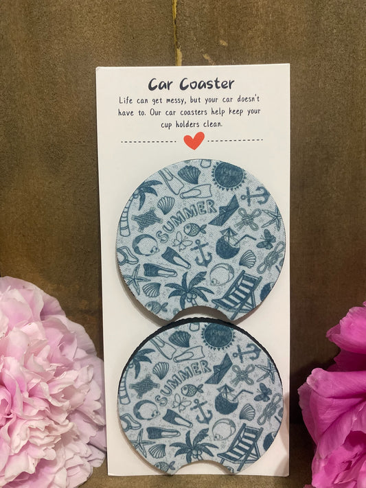 Beach Car Coaster set