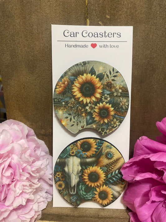 Sunflower Car Coaster set