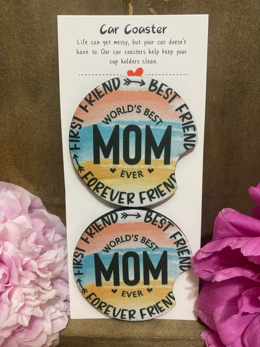 World's Best Mom Ever Car Coaster set