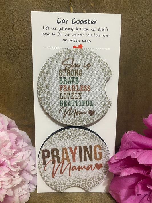 She is.../ Praying Mama Car Coaster set