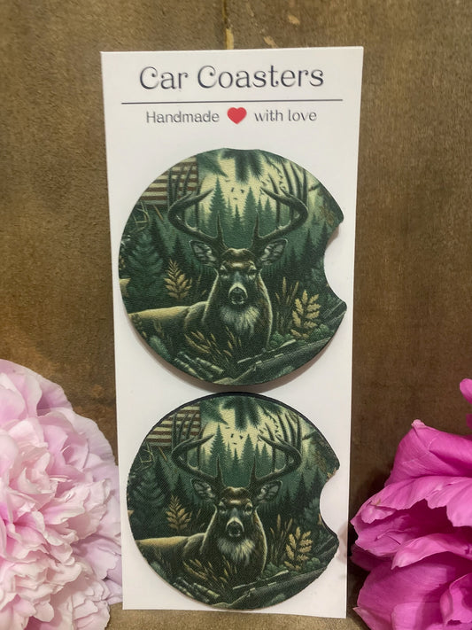 Buck Hunting Car Coaster set