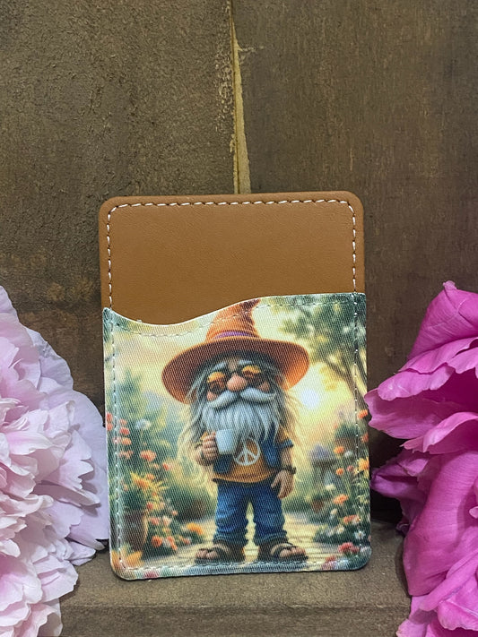 Hippie Gnome Coffee Phone Card Wallet