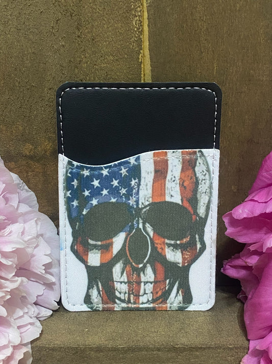 American Skull Phone Card Wallet