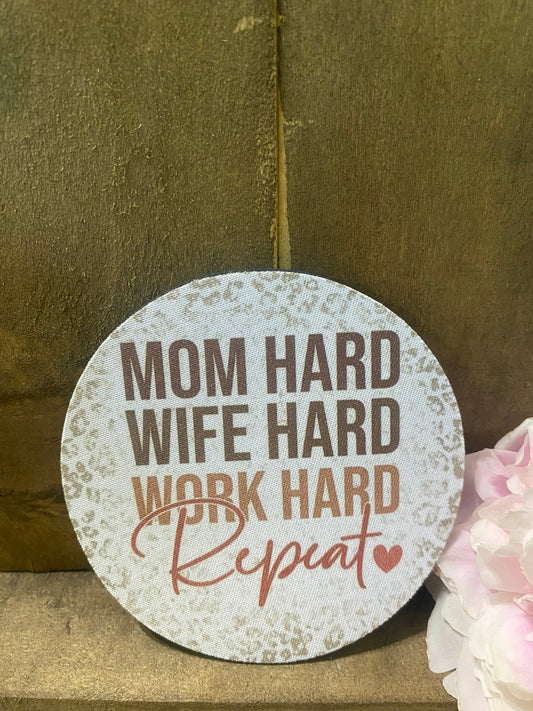 Mom Hard, Wife Hard Coaster set