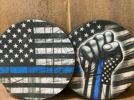 Honor the Blue 4 inch coaster set
