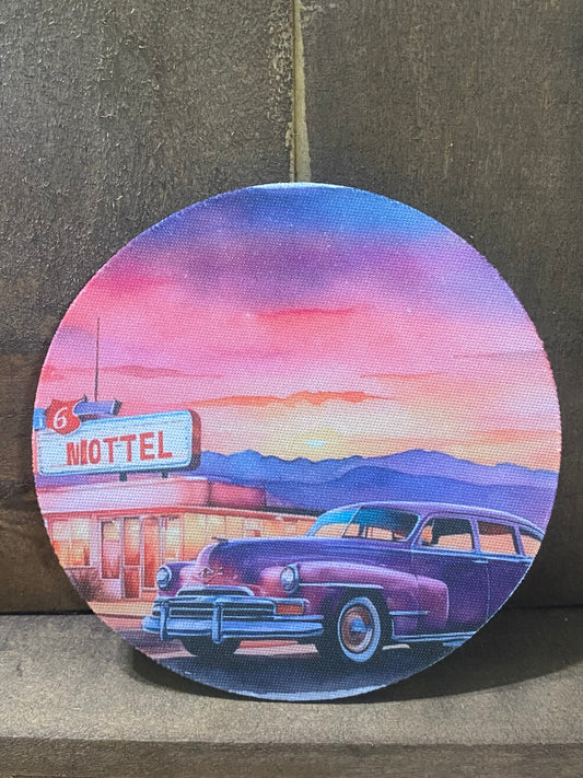 Classic Car & Diner 4 inch coaster set