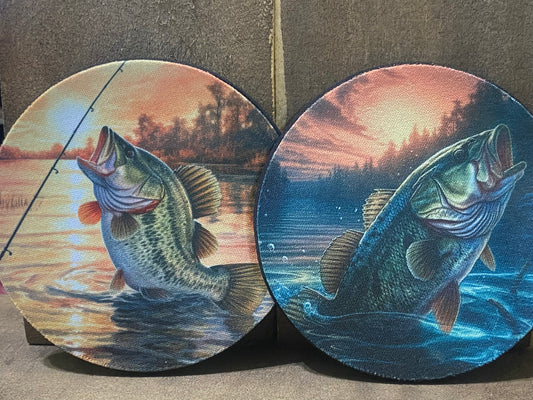 Fishing at Sunset 4 inch coaster set