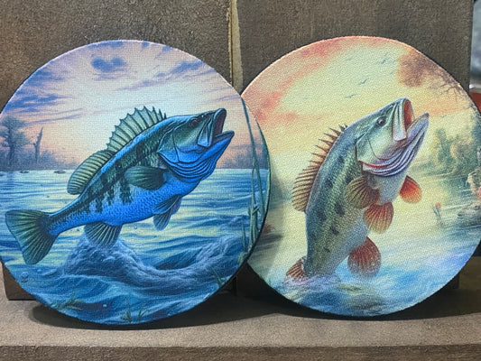 Fishing 4 inch coaster set